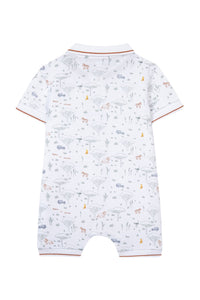 Combinaison courte Baby Explorateur - Blanc