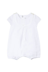 Mon Premier Trousseau short jumpsuit in linen - White
