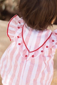 Baby Parfum Bucolique set in linen mix - Poppy