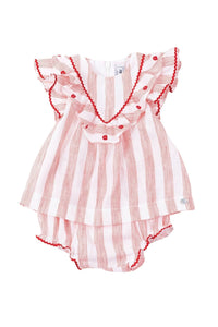 Baby Parfum Bucolique set in linen mix - Poppy
