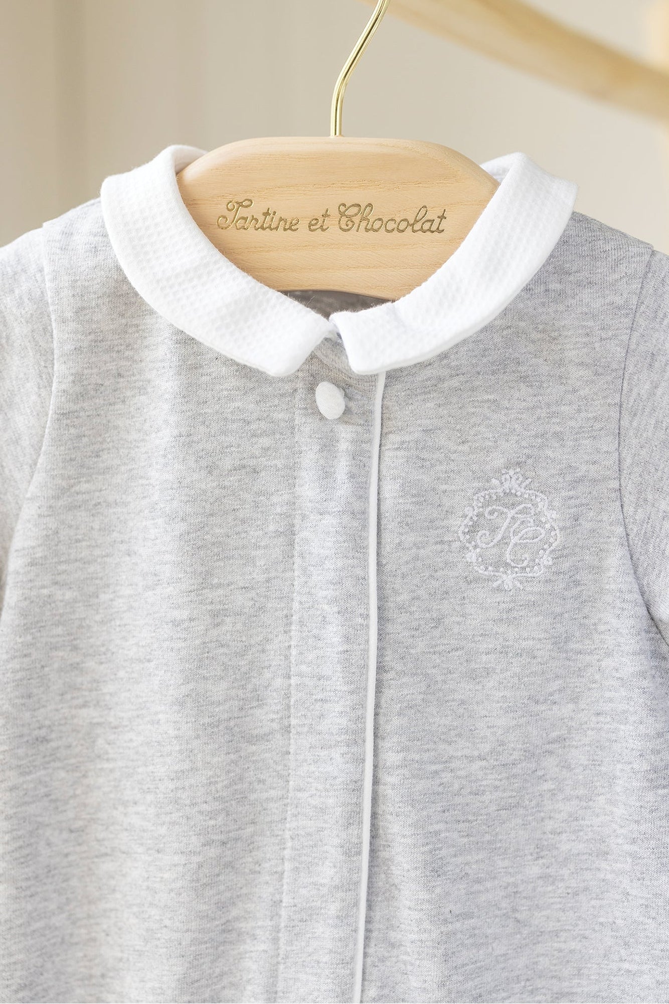 Baby Nigh Pyjamas - Light Heather Grey