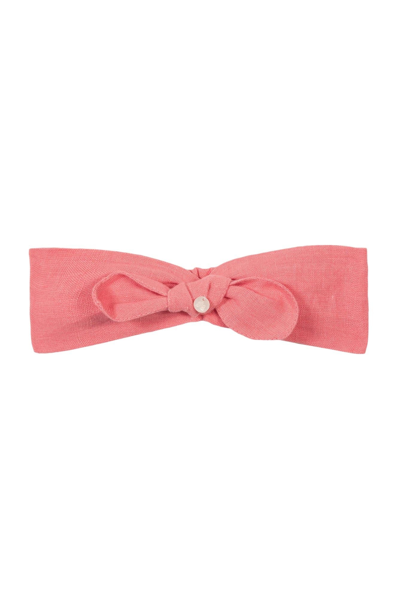 Bandeau Baby Jardin d'éte en lin - Rose Moyen