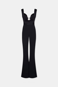 Twisted Bustier Jumpsuit - Black