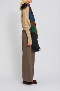 Pantalon Twister coupe large en laine - Brown
