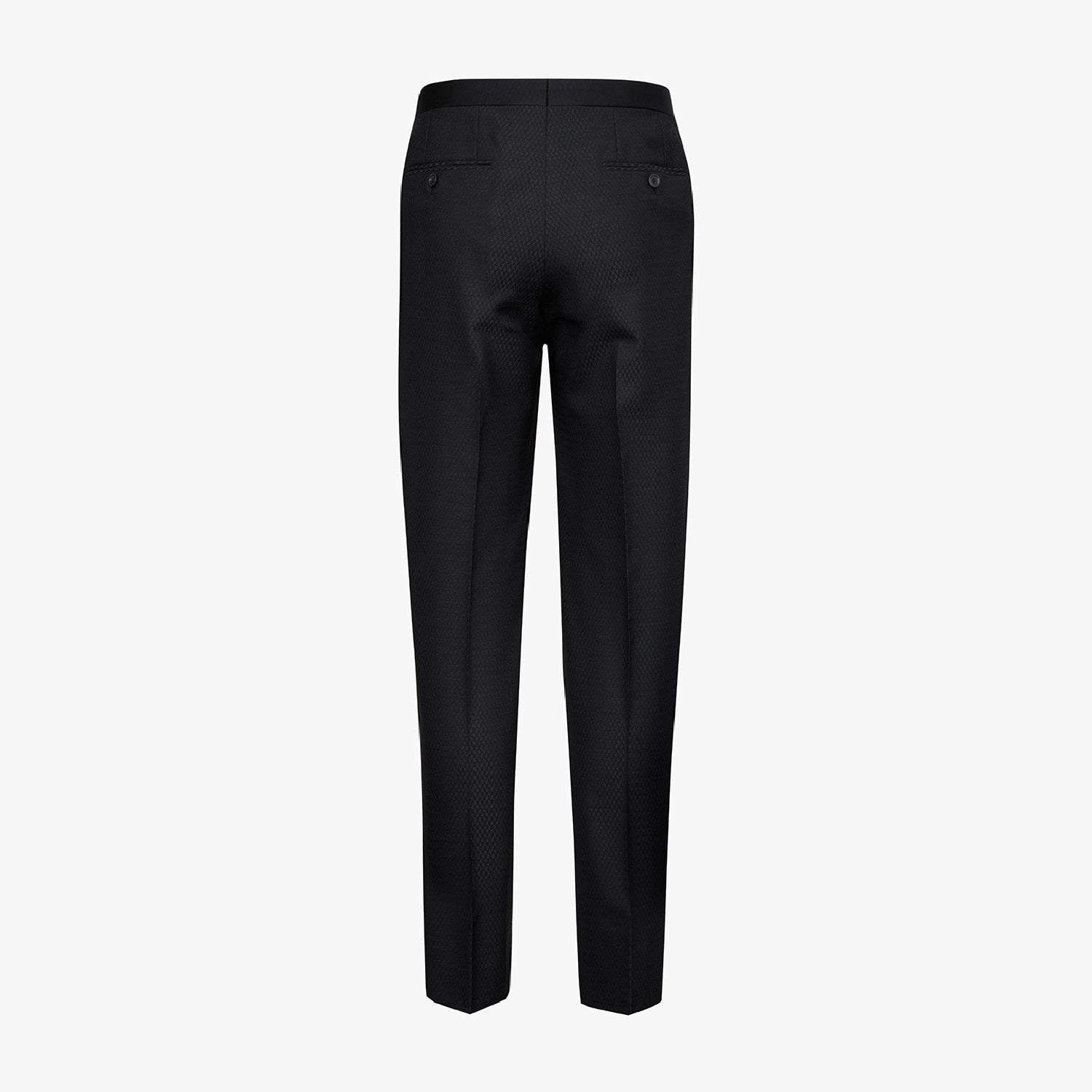 Pantalon de costume tissé en laine - Noir & Beige
