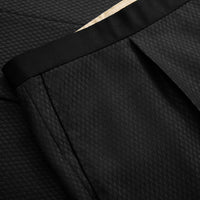 Pantalon de costume tissé en laine - Noir & Beige
