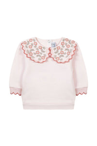 Sweatshirt Bouquet romantique - Rose pâle