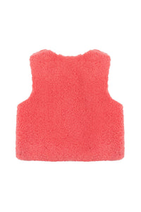 Gilet à fourrure Preppy hivernal - Corail