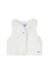 Gilet à fourrure matin bucolique - Nacre