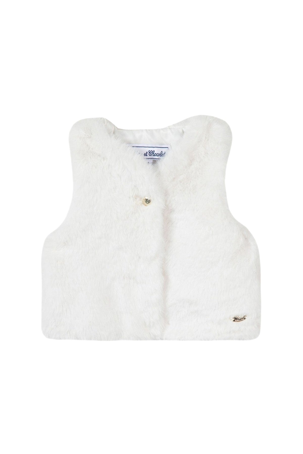 Gilet à fourrure matin bucolique - Nacre