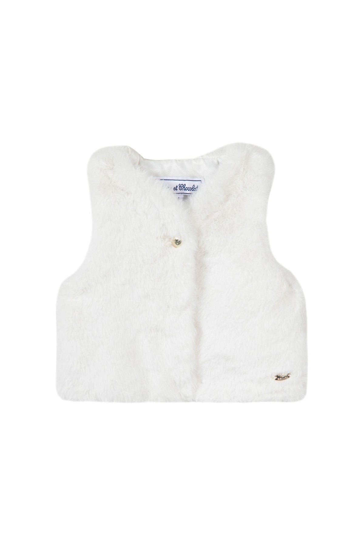 Gilet à fourrure Matin bucolique - Nacre