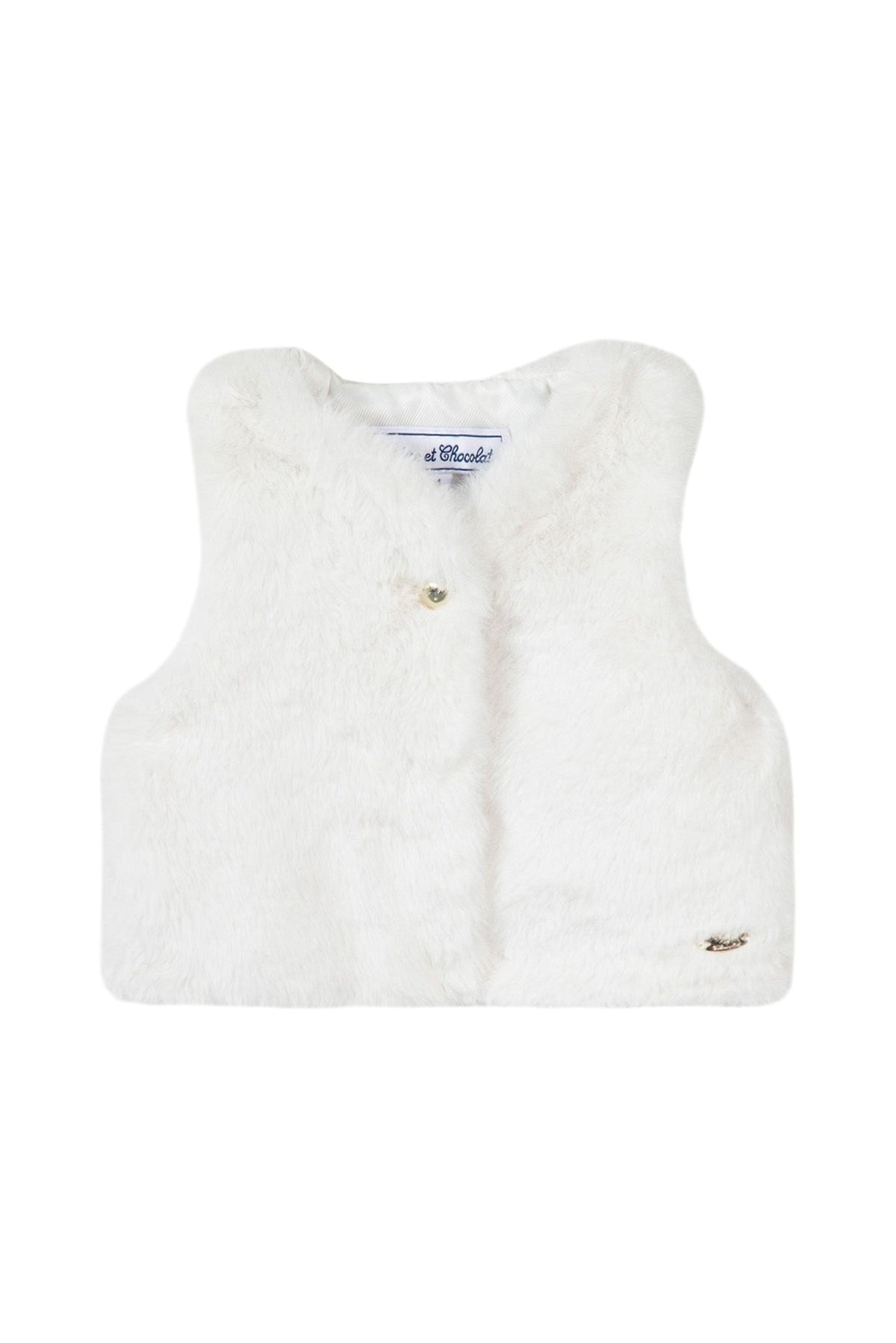 Gilet à fourrure Matin bucolique - Nacre