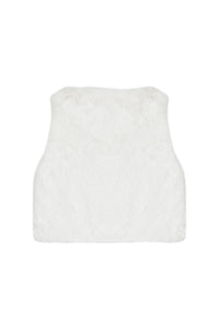 Gilet à fourrure Matin bucolique - Nacre