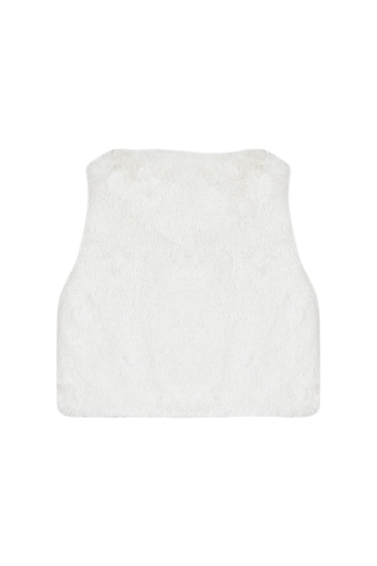 Gilet à fourrure Matin bucolique - Nacre