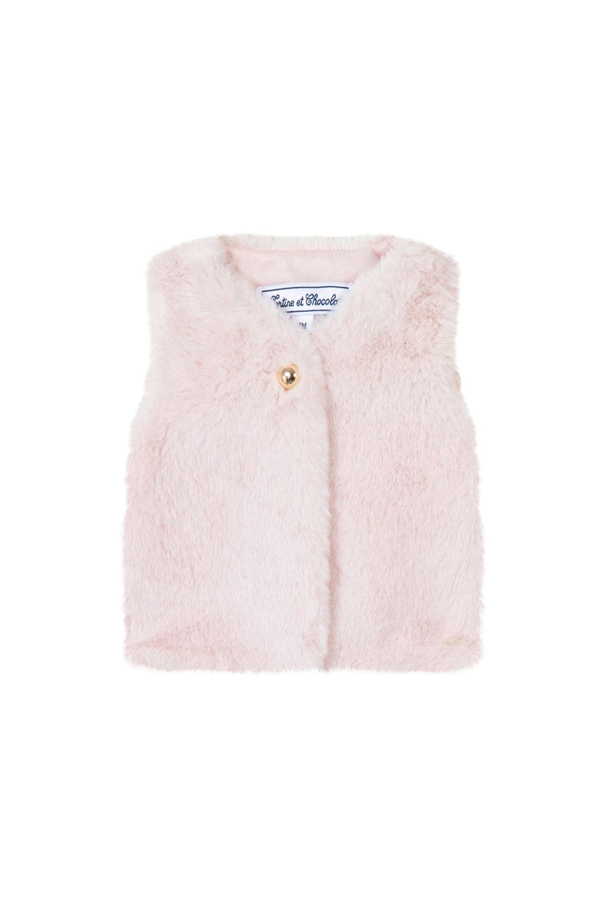 Gilet à fourrure Matin bucolique - Rose pâle
