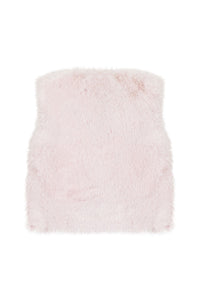 Gilet à fourrure Matin bucolique - Rose pâle