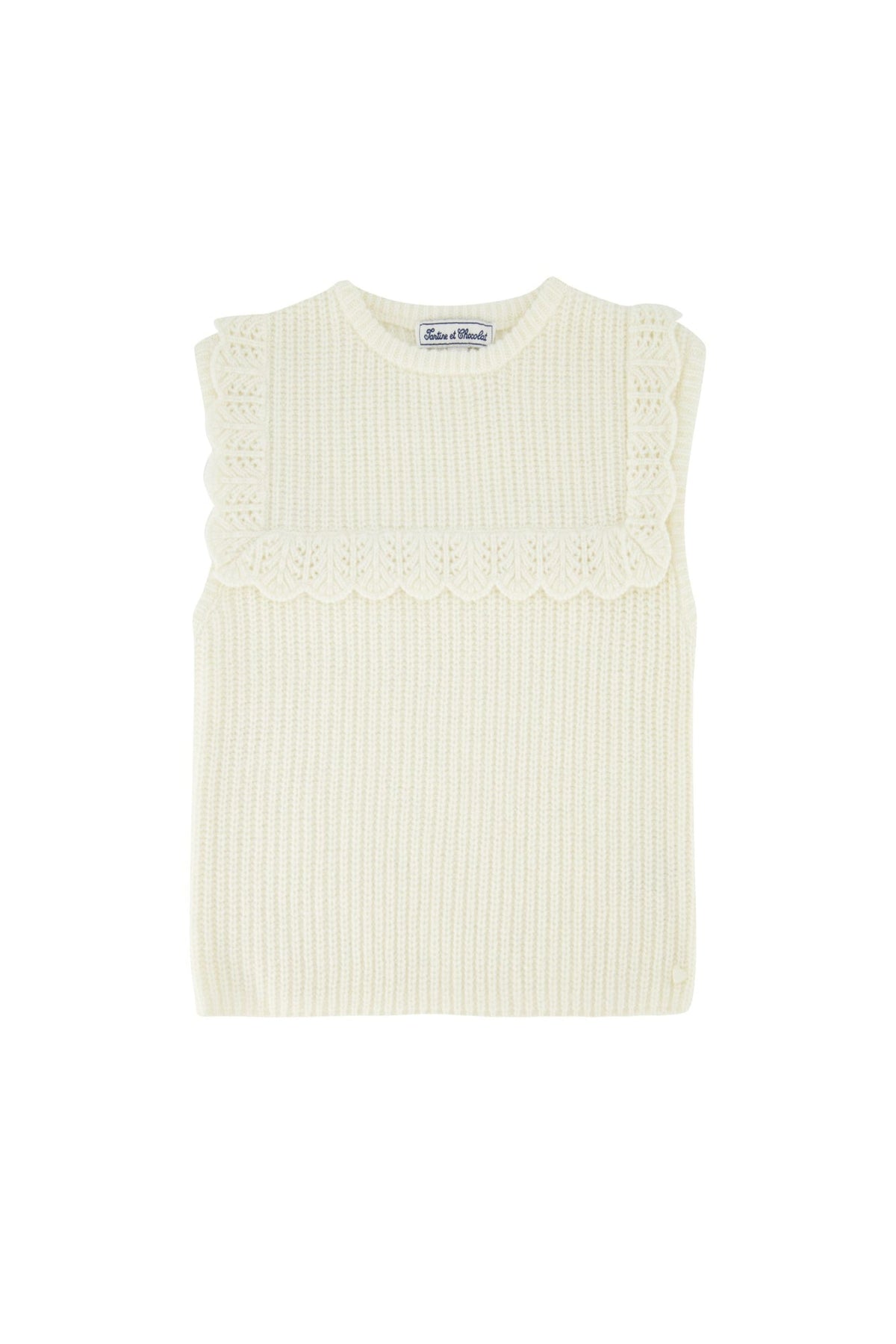 Pull Back to school en laine et cachemire - Nacre