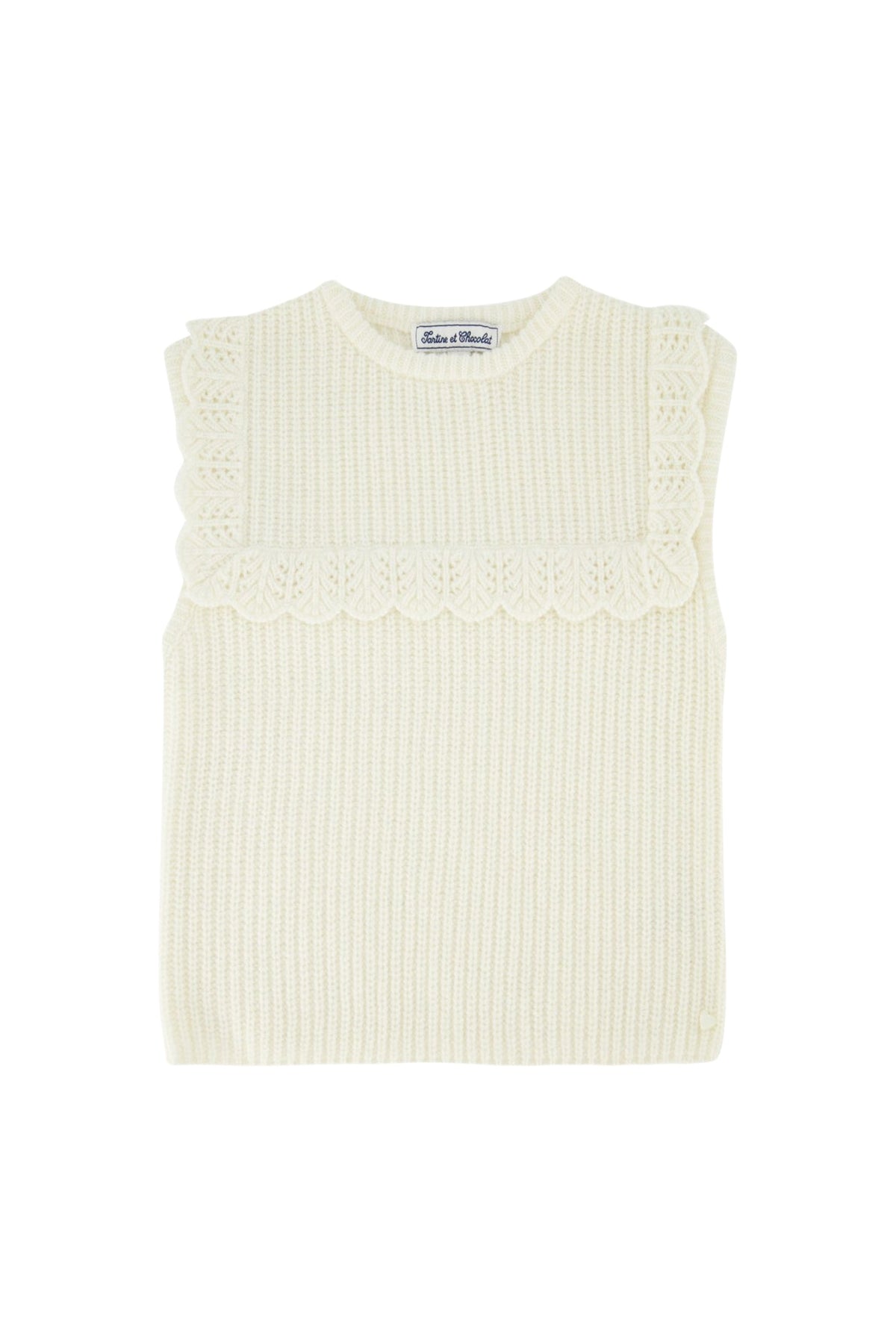Pull Back to school en laine et cachemire - Nacre