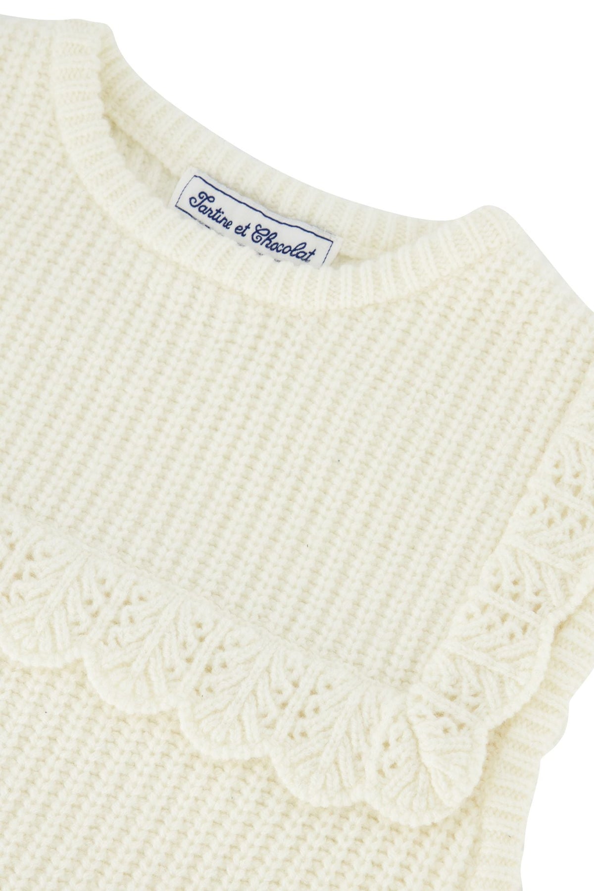 Nacre / Pull Back To School En Laine Et Cachemire - Nacre