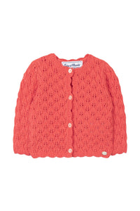 Cardigan Jardin d'hiver en laine et cachemire - Corail