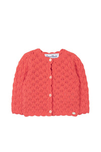 Cardigan Jardin d'hiver en laine et cachemire - Corail
