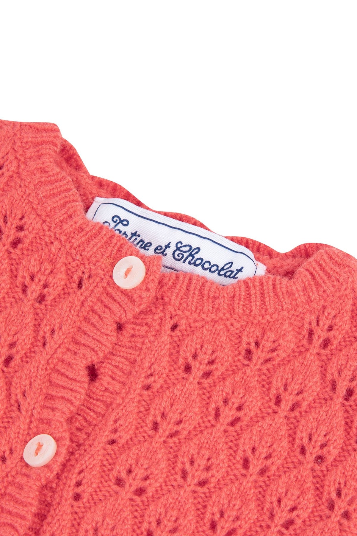Cardigan Jardin d'hiver en laine et cachemire - Corail