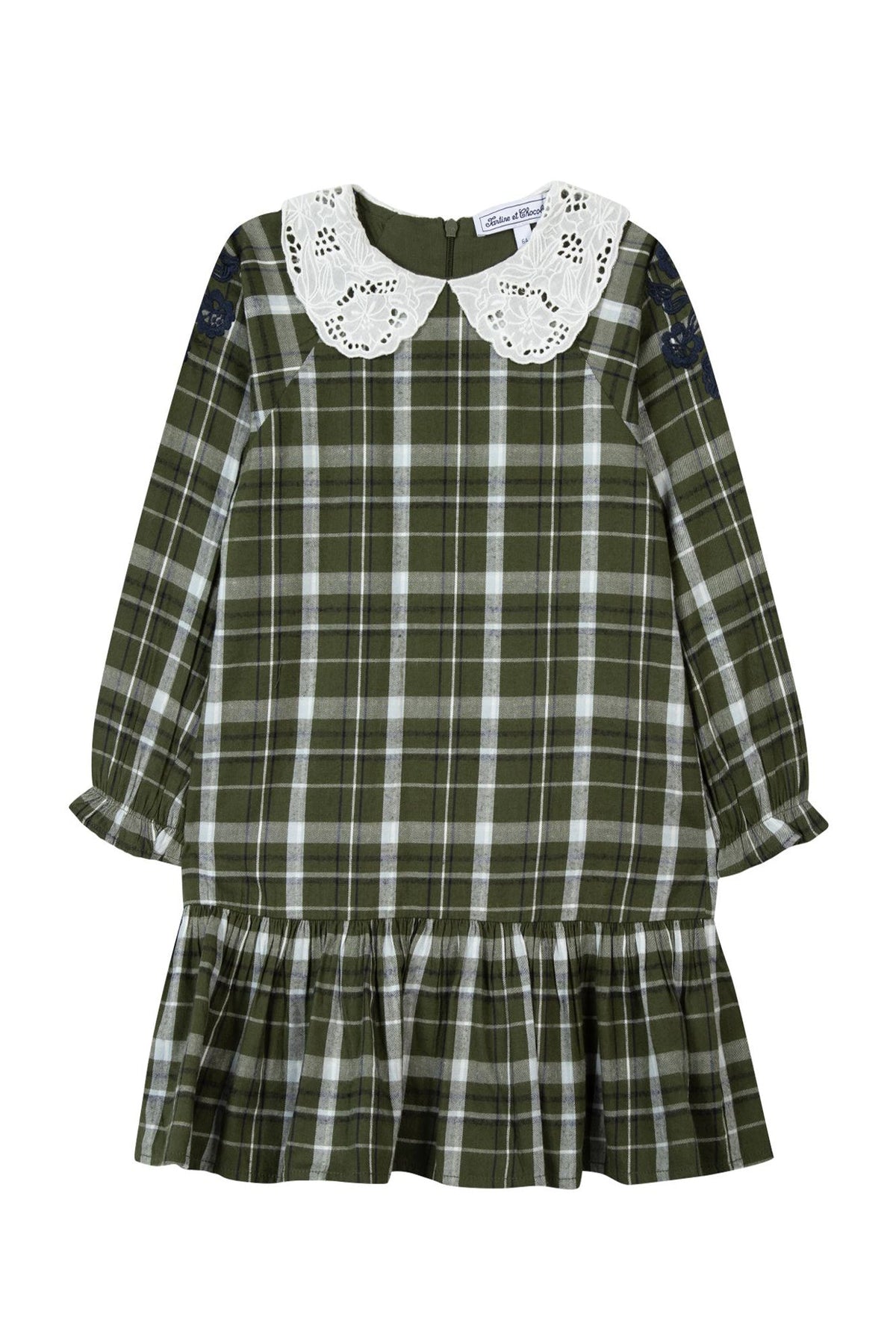 Robe Jardin d'hiver à col claudine - Kaki