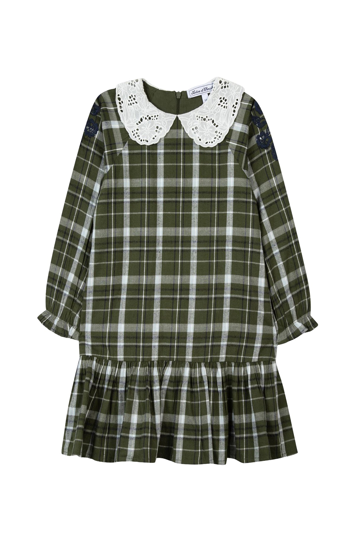 Robe Jardin d'hiver à col claudine - Kaki