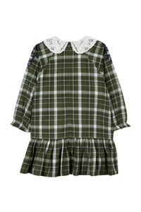 Robe Jardin d'hiver à col claudine - Kaki