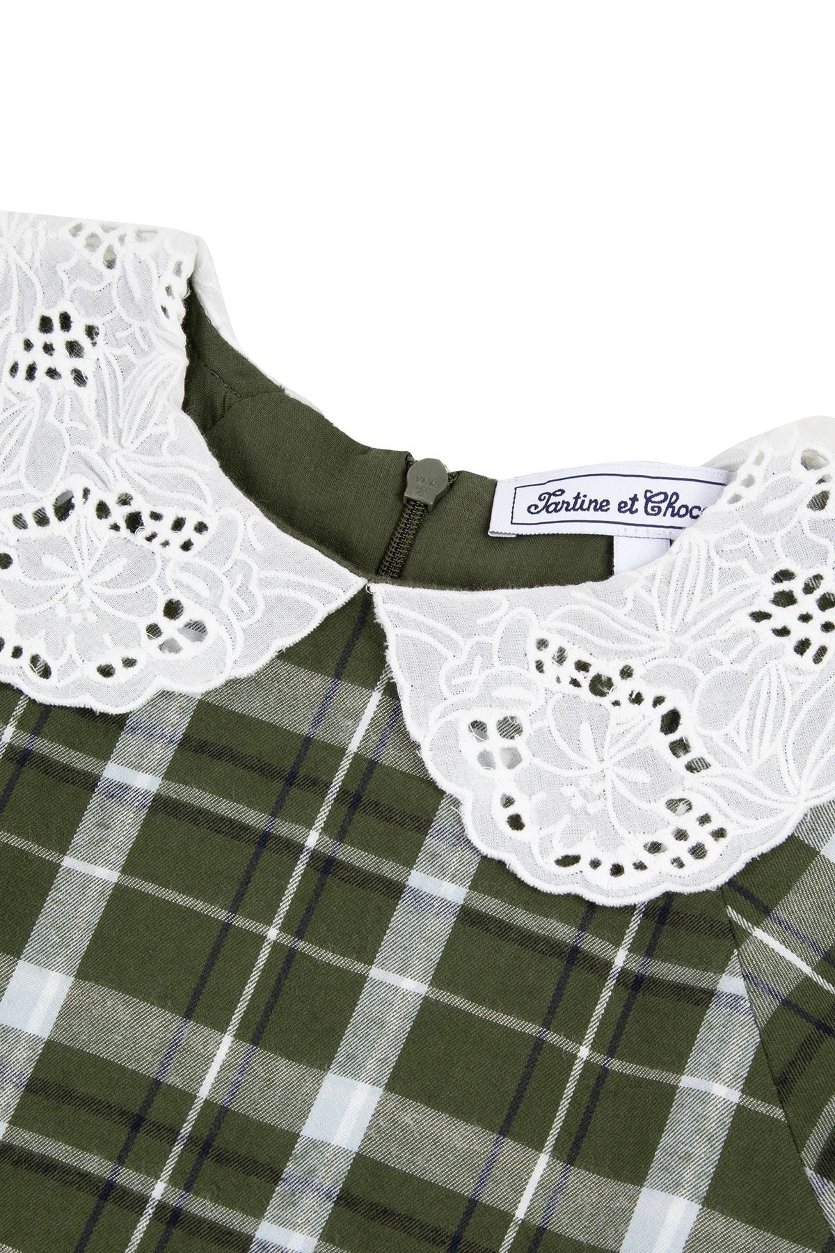 Robe Jardin d'hiver à col claudine - Kaki