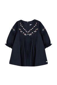 Robe Cérémonie coupe plissée - Marine