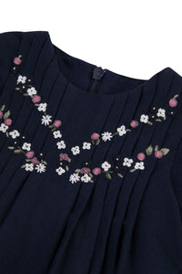 Robe Cérémonie coupe plissée - Marine