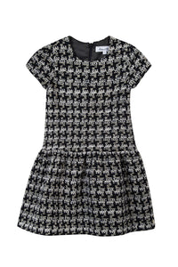 Robe Jardin d'hiver pied de poule - Marine