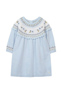 Robe Jardin d'hiver en laine et cachemire - Bleu grisé