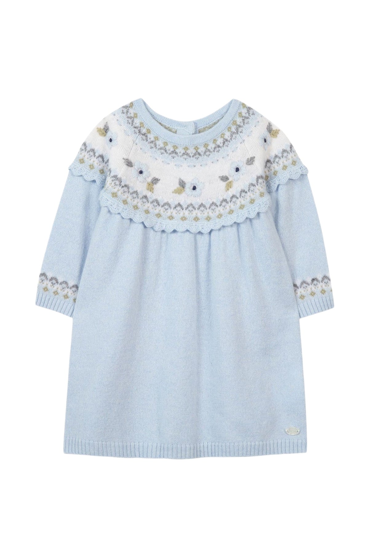 Robe Jardin d'hiver en laine et cachemire - Bleu grisé