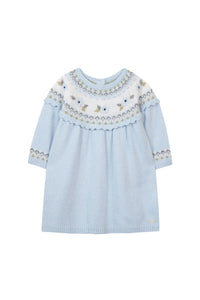 Robe Jardin d'hiver en laine et cachemire - Bleu grisé