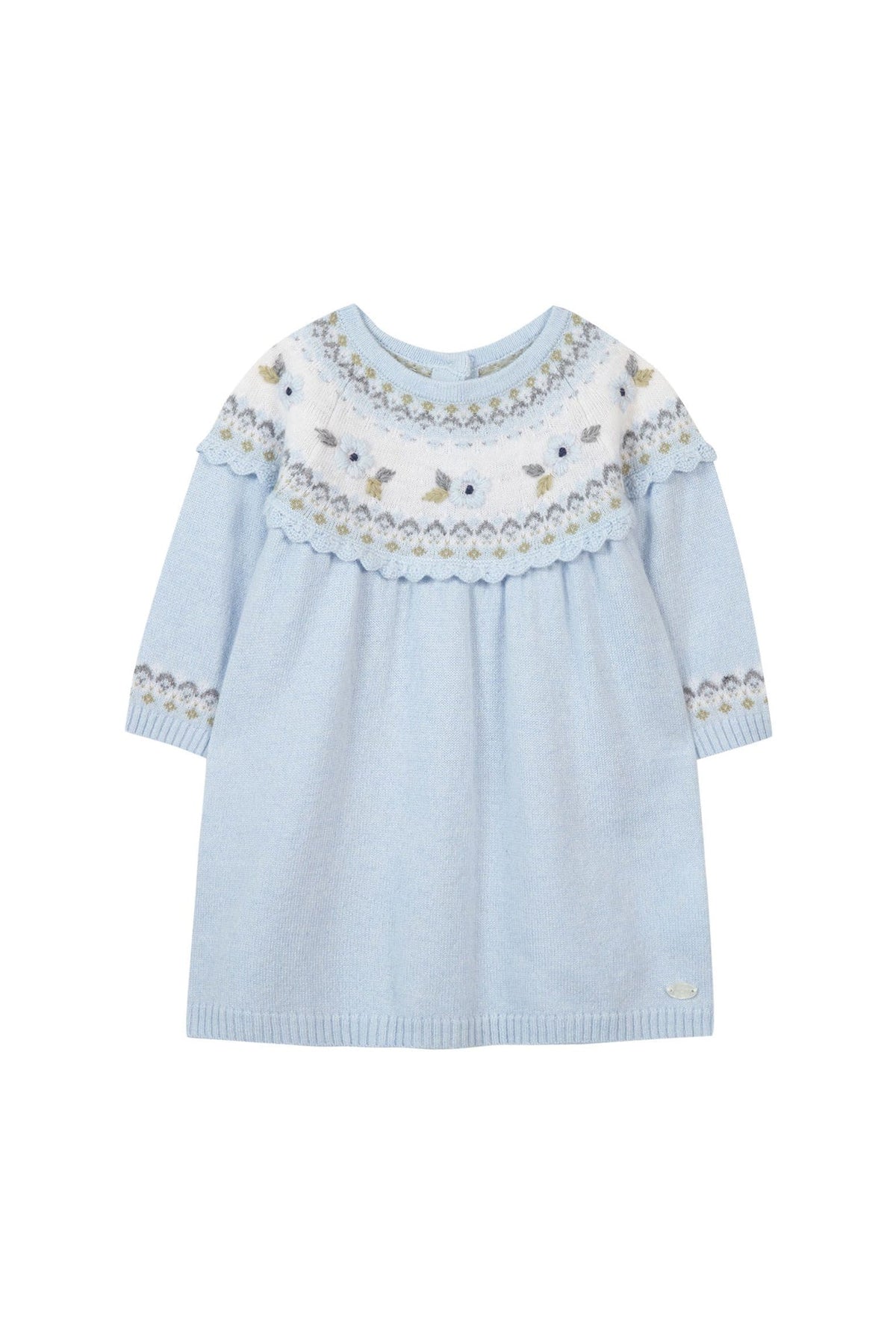 Robe Jardin d'hiver en laine et cachemire - Bleu grisé