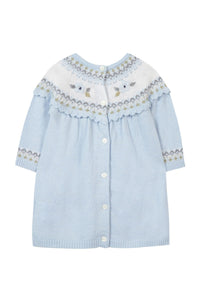 Robe Jardin d'hiver en laine et cachemire - Bleu grisé