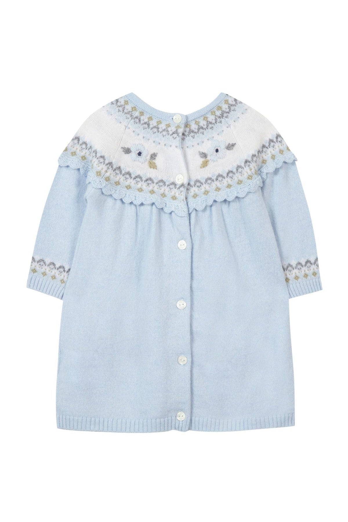 Robe Jardin d'hiver en laine et cachemire - Bleu grisé