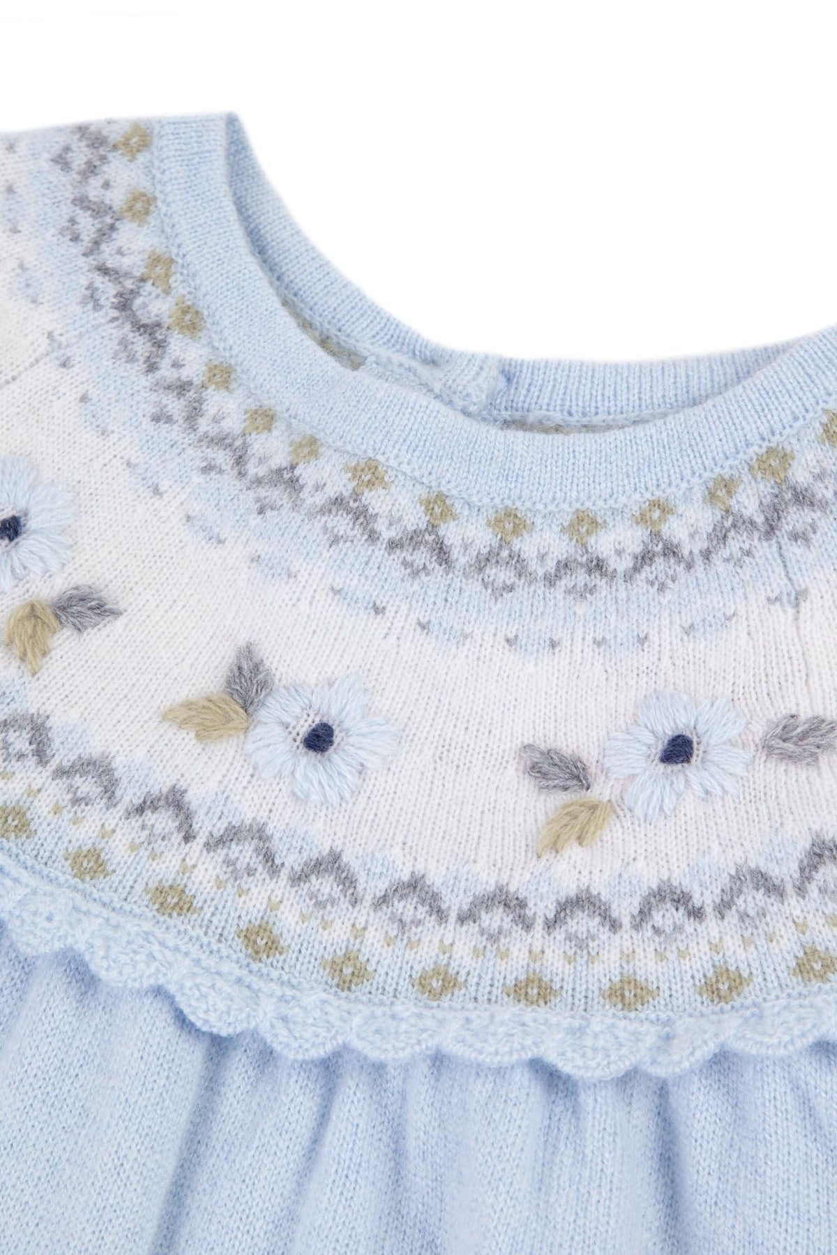 Robe Jardin d'hiver en laine et cachemire - Bleu grisé