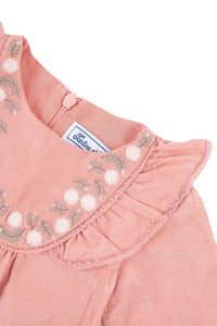 Robe Bouquet romantique à volants - Vieux rose