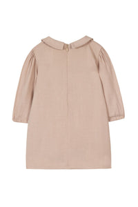 Robe Cérémonie broderies à col claudine - Rose thé spécial
