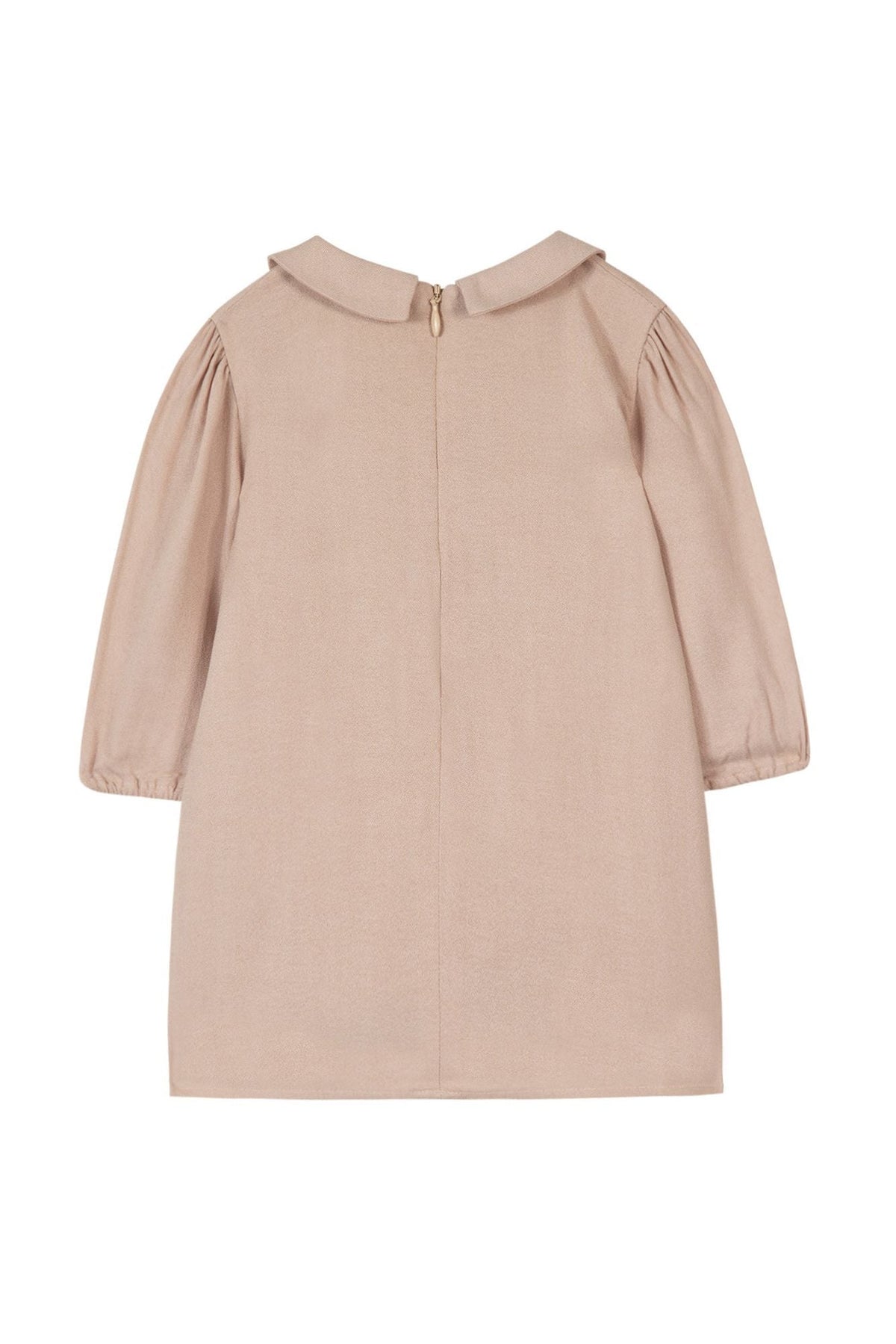 Robe Cérémonie broderies à col claudine - Rose thé spécial