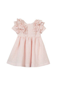 Robe Cérémonie à col volanté - Vieux rose