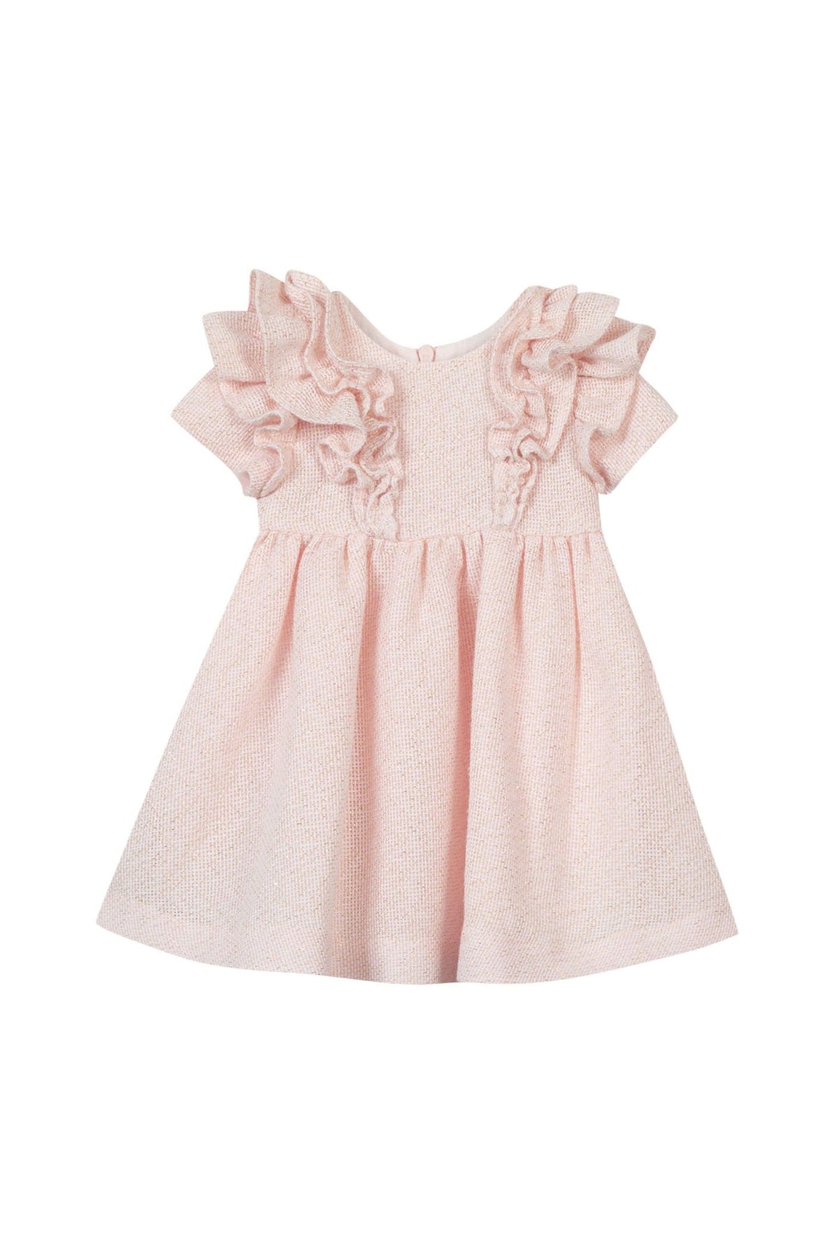 Robe Cérémonie à col volanté - Vieux rose