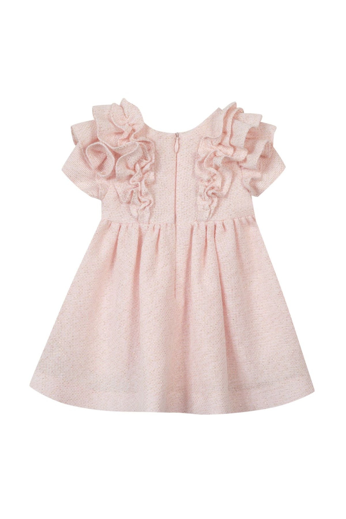 Robe Cérémonie à col volanté - Vieux rose