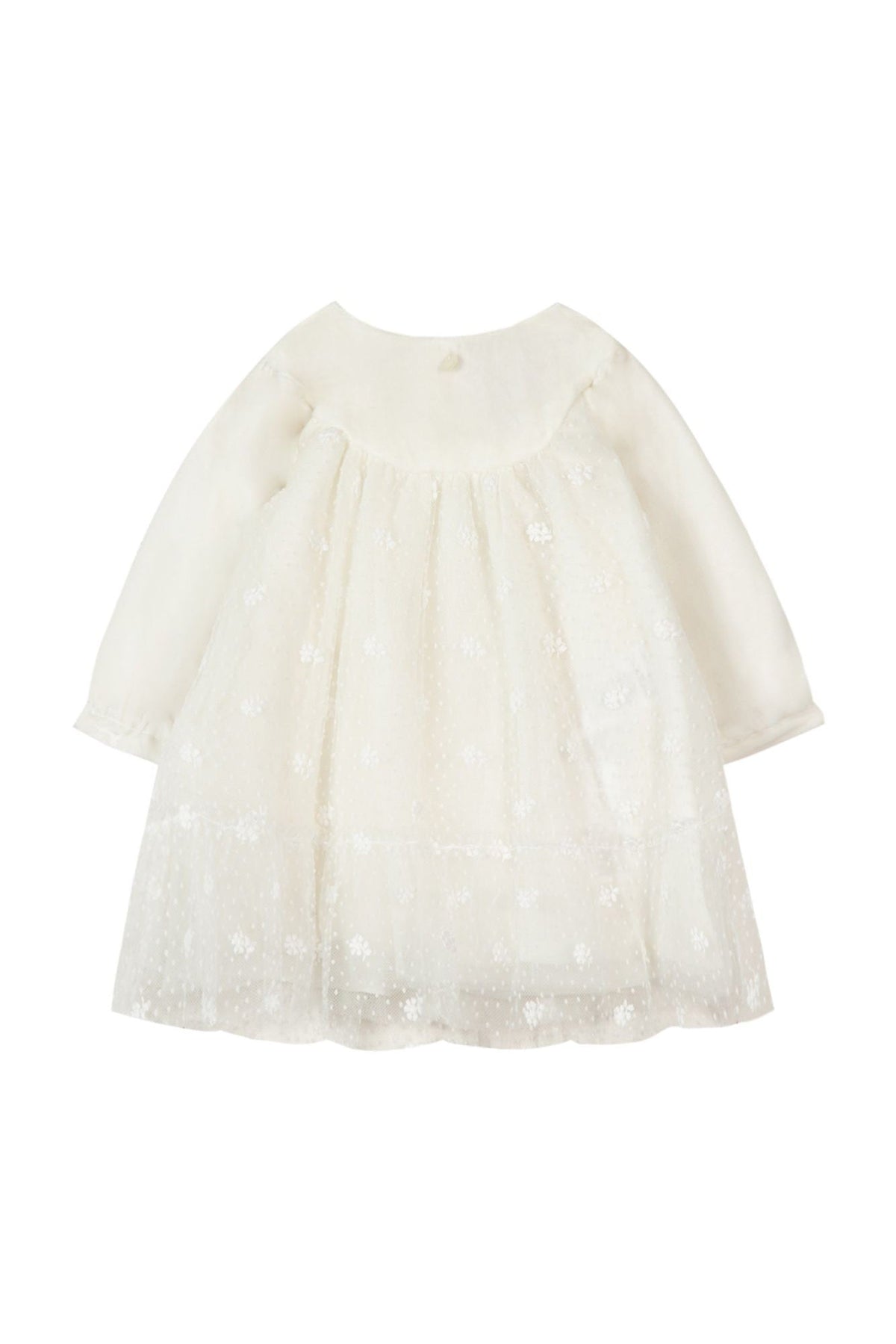 Robe Cérémonie en tulle fleuri - Nacre