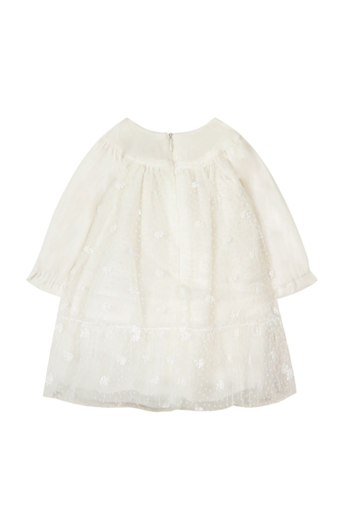 Robe Cérémonie en tulle fleuri - Nacre