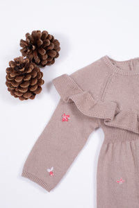 Mon Premier Trousseau long cotton jumpsuit Old rose