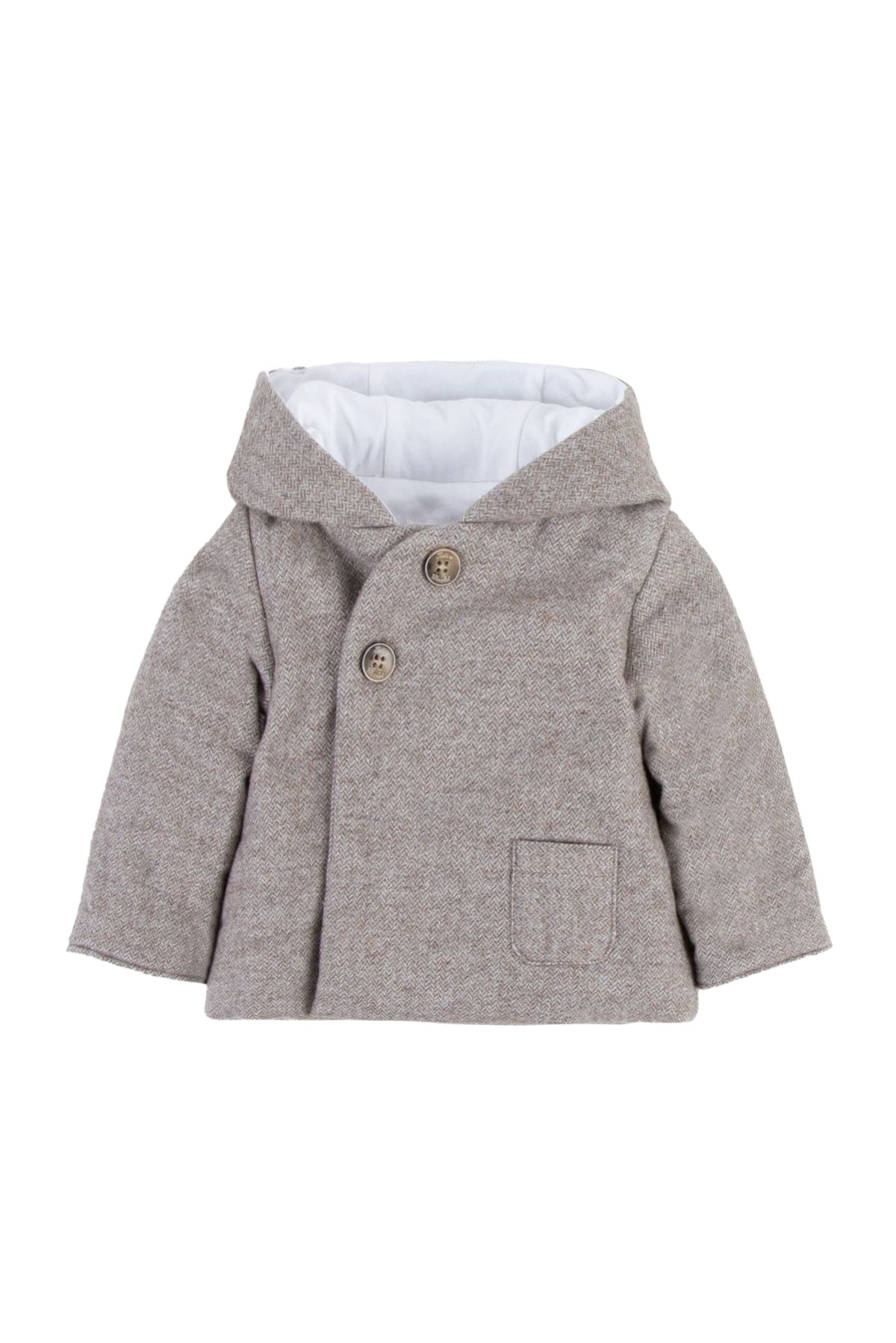 Manteau Mon premier trousseau à capuche - Beige chiné